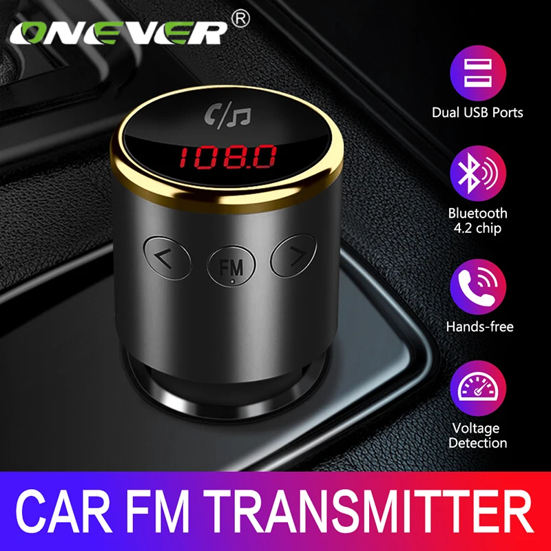 Onever FM передатчик Bluetooth V4.2 беспроводной автомобильный комплект FM модулятор MP3 плеер Громкая связь вызов двойной USB зарядное устройство QC3.0 Новинка
