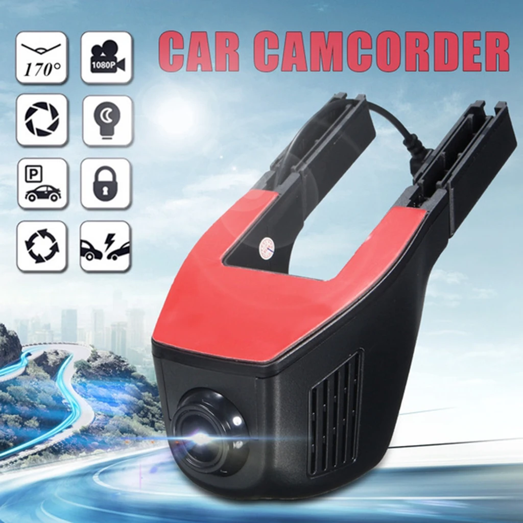 

Car Front Dash Cam 1080P Night Vision 170° Wide Angle Motion Detection Loop Recording G-Sensor Parking Monitor WiFi Camera