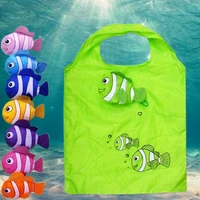 foldable shopping bag reusable cartoon tropical fish shoulder bags recycle shopping tote fruit vegetable grocery storage