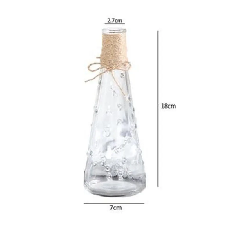 

Nordic Glass Vases Living Room Table Decoration Transparent Water Hydroponics Flower Rope Dry Flower Vase DIY Valentine's Day