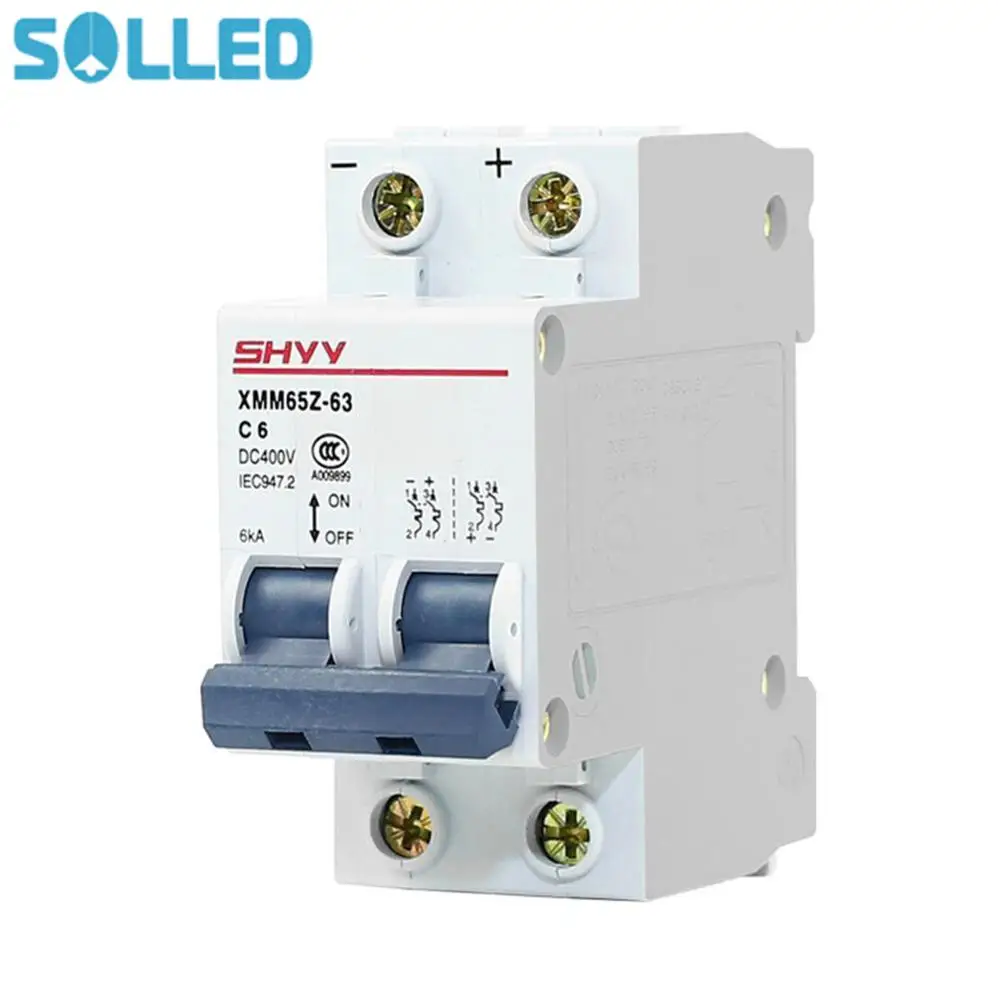 Цепи 2pole 6A 10A 16A 20A 25A 32A 40A 50A 63A DC Автоматический выключатель MCB для