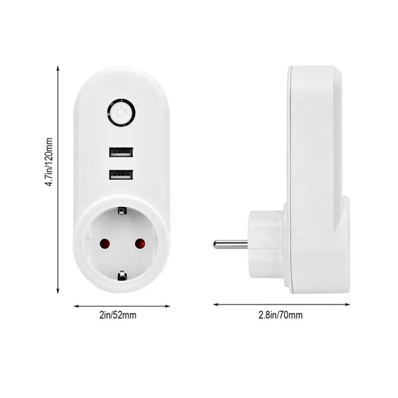Умная розетка ZigBee с двумя usb-разъемами, разъем US/EU, голосовое управление, совместимый с Alexa, пульт дистанционного управления, адаптер синхронизации