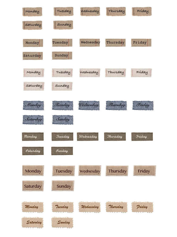 Наклейки в винтажном стиле с серной кислотой 49 шт. наклейки на неделю английском
