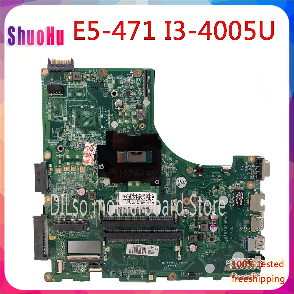 KEFUI3 4005u процессор оригинальная материнская плата DA0ZQ0MB6E0 для Acer Aspire E5 471 471G V3 472P