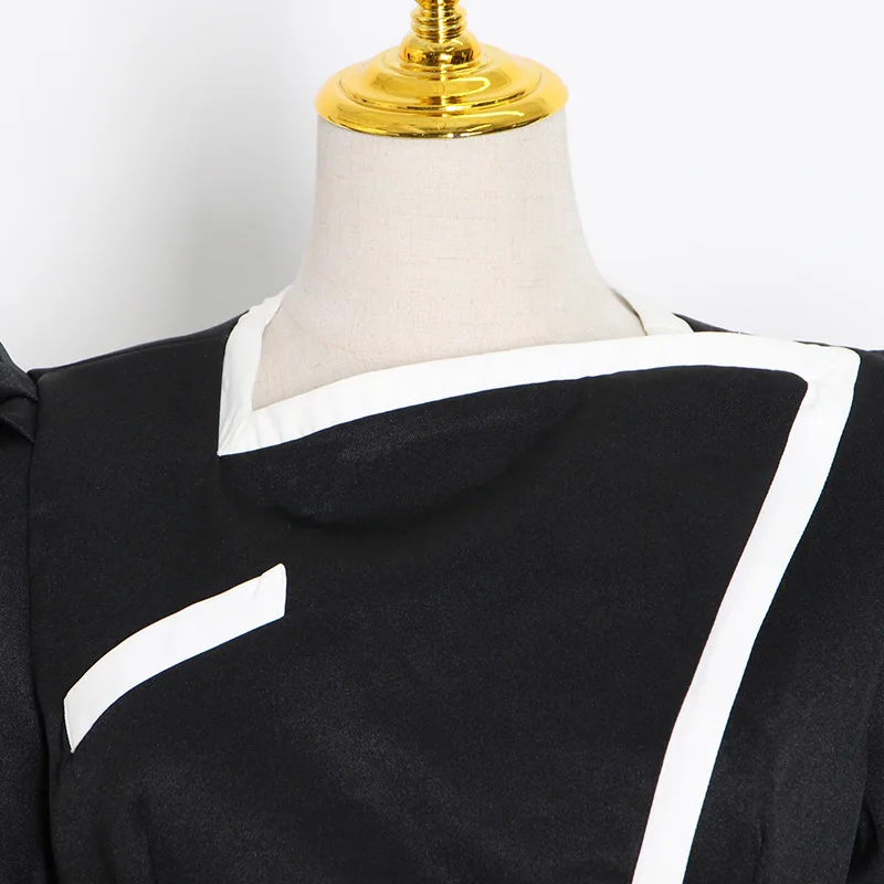 Для женщин Женский офисный жакет Демисезонный Colorblock (цветовой блок) туника с