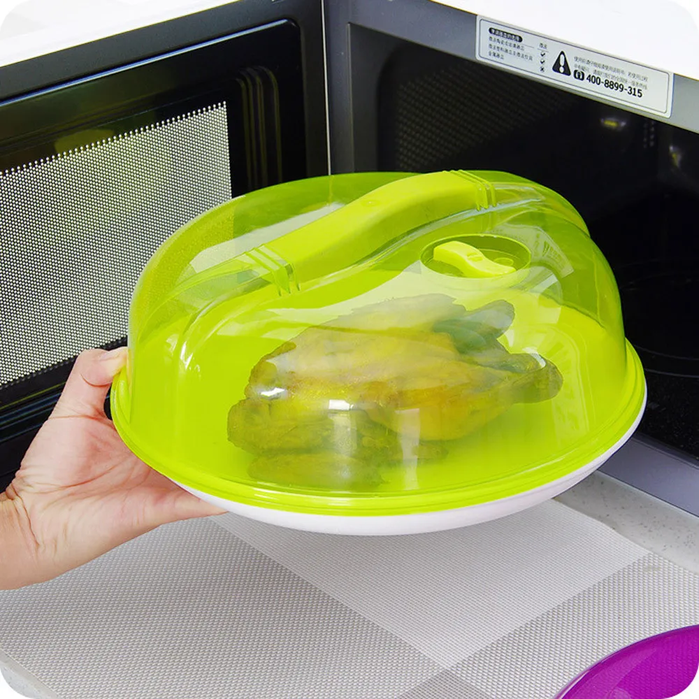 Microwave Food Cover Plate Vented Splatter Protector Clear Kitchen Lid Safe Vent Dustpoof Tool | Дом и сад
