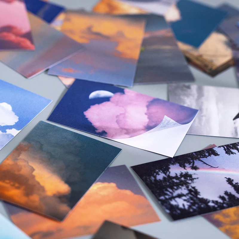 

50pcs/Natural Scenery Stationery Stickers, Starry Sky Diary Stationery, Korean Aesthetic Stickers