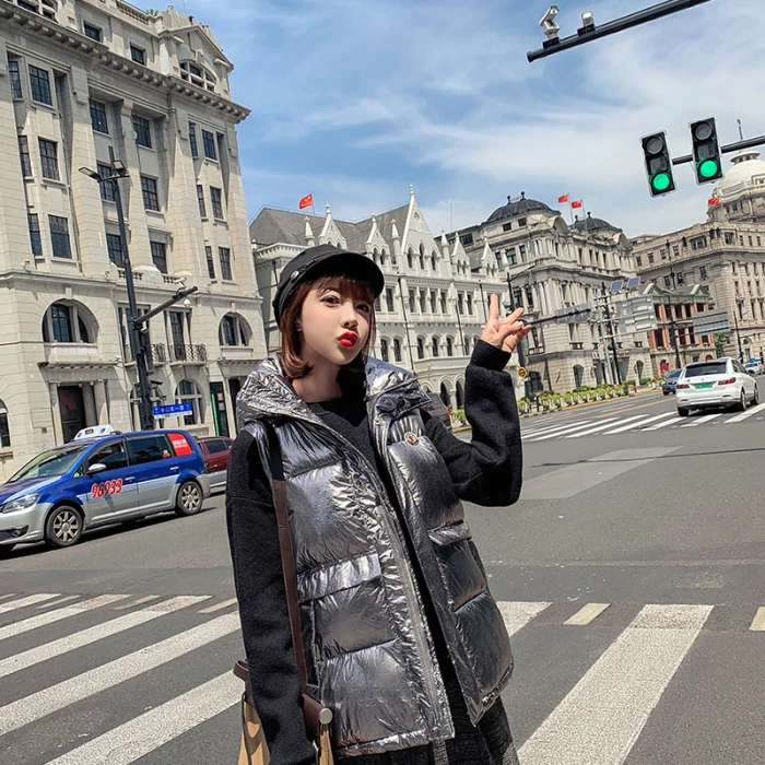 Женская куртка 2019 новый легкий однотонный жилет пуховик с капюшоном хлопковое