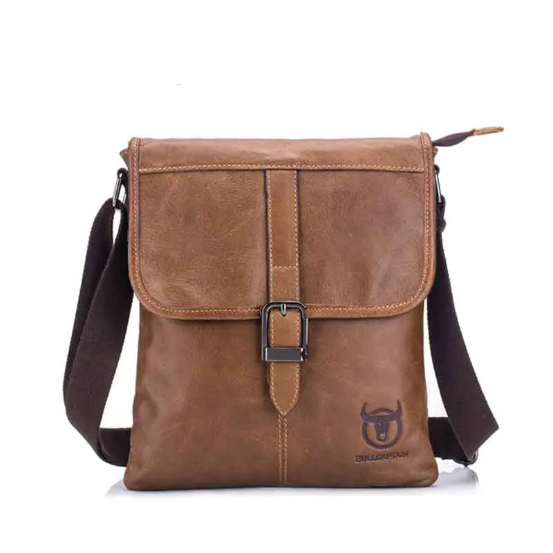 

Men's Leather Briefcase Single Shoulder Messenger Casual Sports Outdoor Soft Top Layer Cowhide Trend Business Small Flat Bag