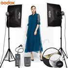 GODOX фотографисветильник свет 2X160Ws 160DI видео стробоскоп вспышка с софтбоксом 160DI комплект светодиодной лампы с триггером для вспышки