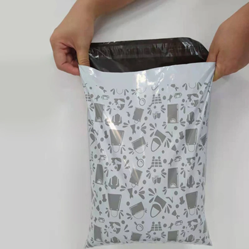 100Pcs Cute Panda Plastic Envelope Gray Courier Storage Bag Waterproof Packaging Express Bags 10x13 Inch Business Mailing |