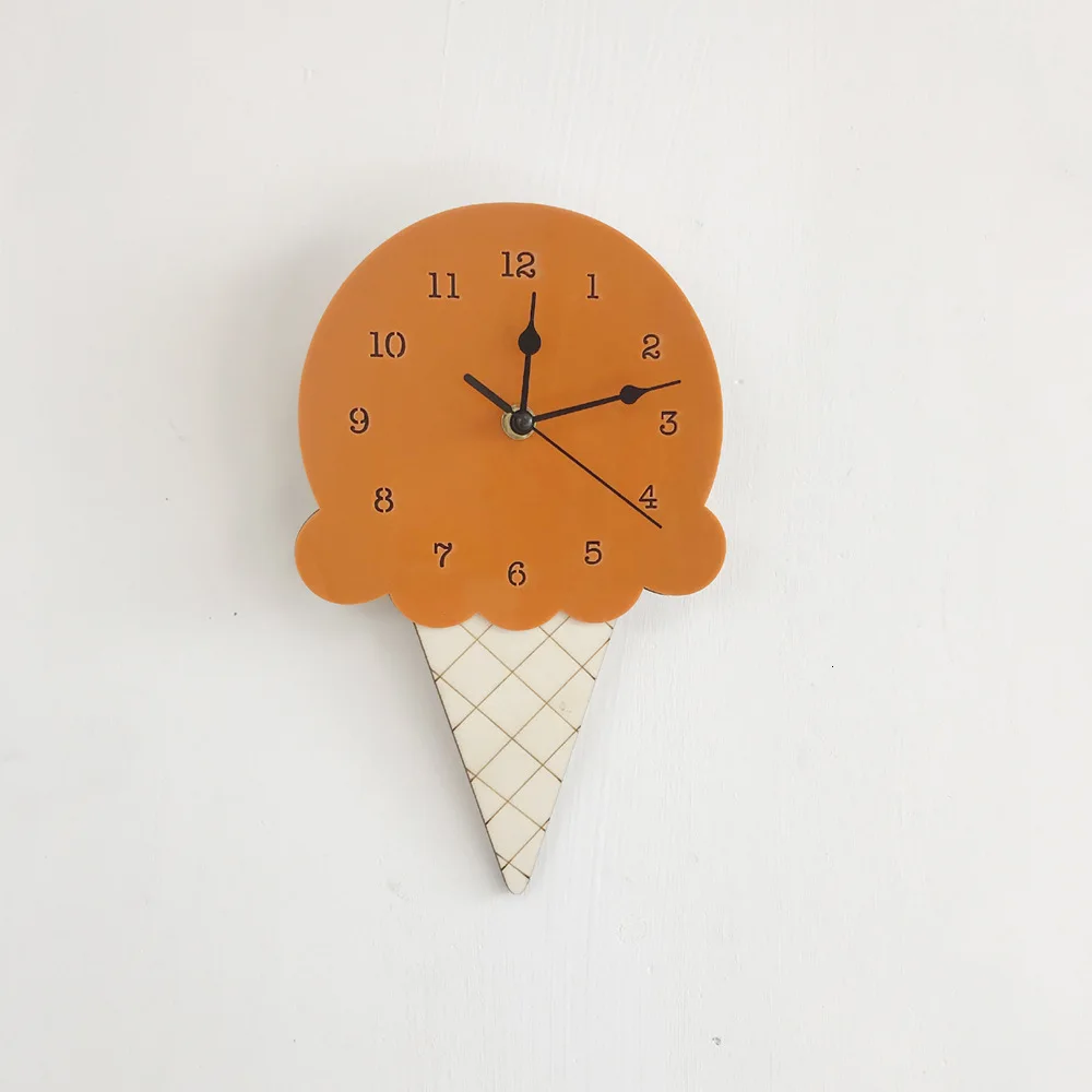 Настенные часы с мороженым в скандинавском стиле милые героями мультфильмов