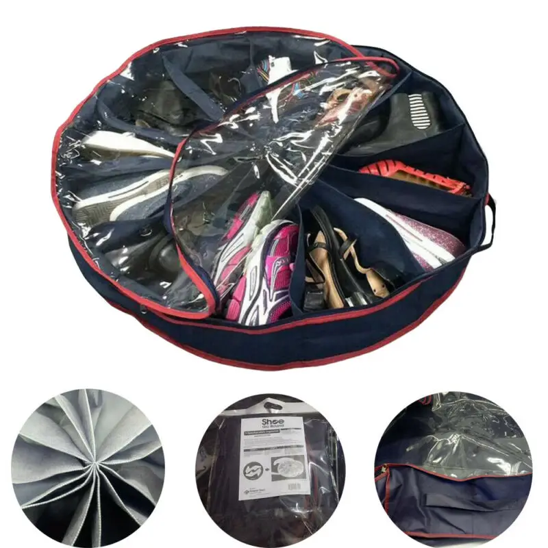 

Under the Bed Shoe Organizer Round Fits 12 Pairs Boots for Underbed Multifunctional Non-woven Storage Bag