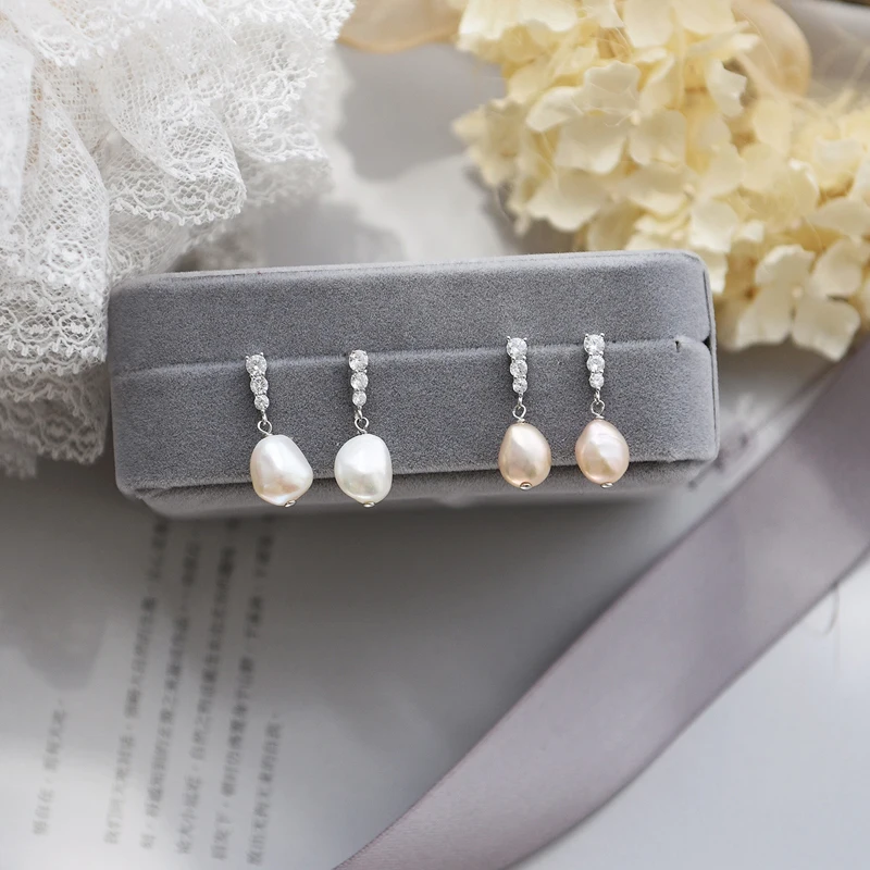 Женские серьги ручной работы из натурального жемчуга в богемном стиле Вечерние |