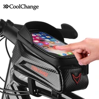 coolchange 1 8l front bike frame bag waterproof hard shell touch cycling mountain mtb bicycle phone holder 6 8inch phone case
