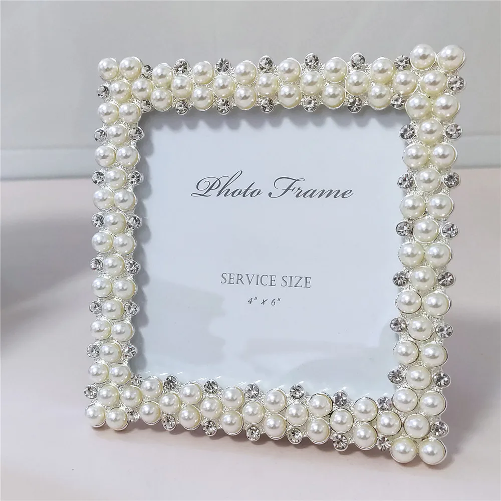 Настольная фоторамка с белым жемчугом 3/4/6/7 дюйма креативная Свадебная подарок на
