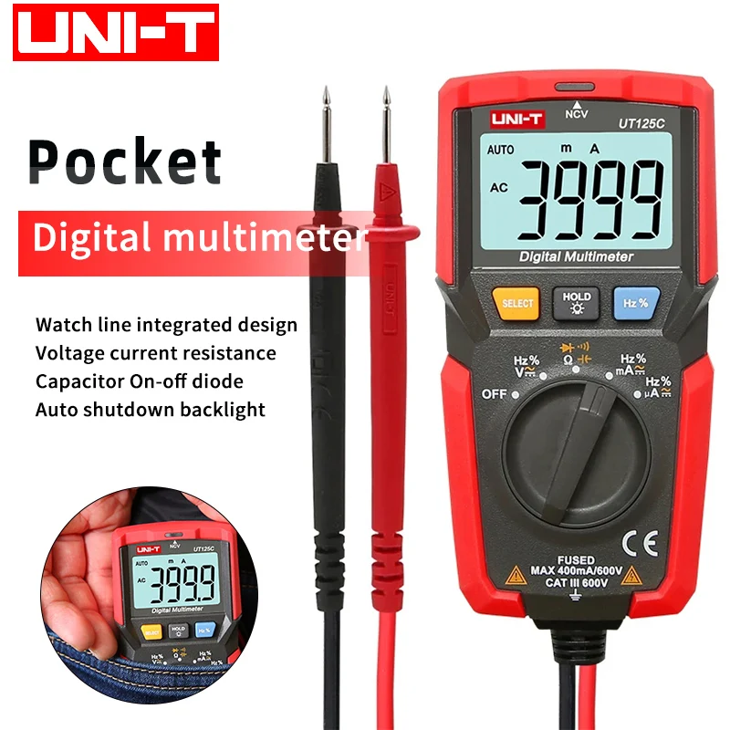 Цифровой мультиметр UNI-T UT125C карманный Измеритель сопротивления емкости частоты