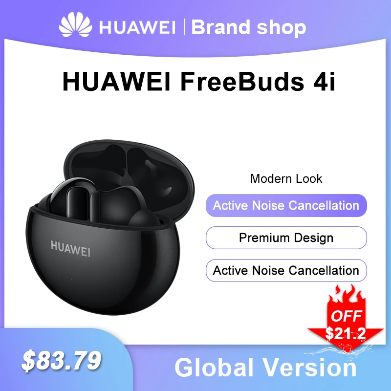 

Глобальная версия Huawei Freebuds 4i, беспроводные наушники с динамическим блоком и активным шумоподавлением, Bluetooth 5,2, двойным микрофоном