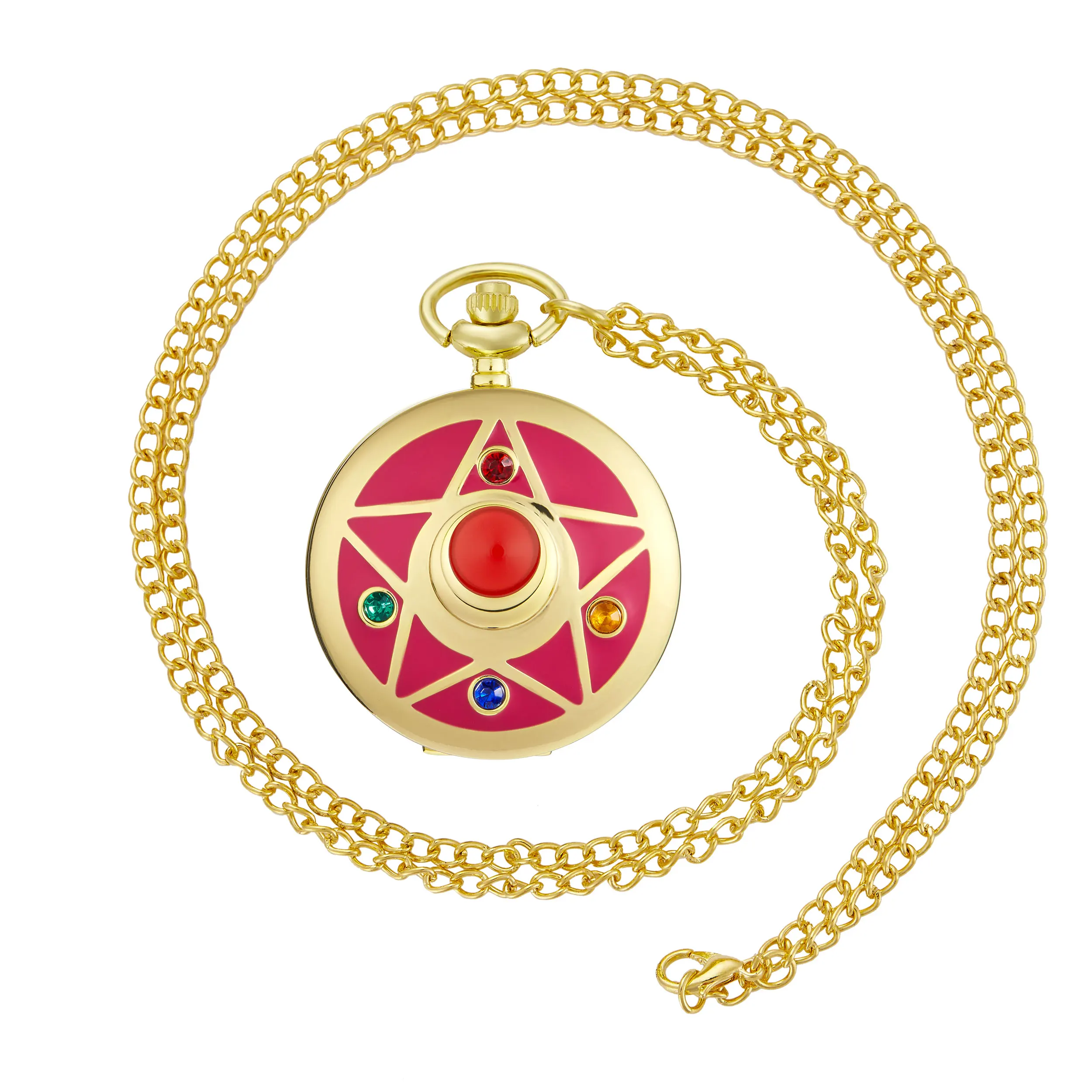 Винтажные милые аниме янпанье косплей ожерелье карманные часы Rereo с цепочкой