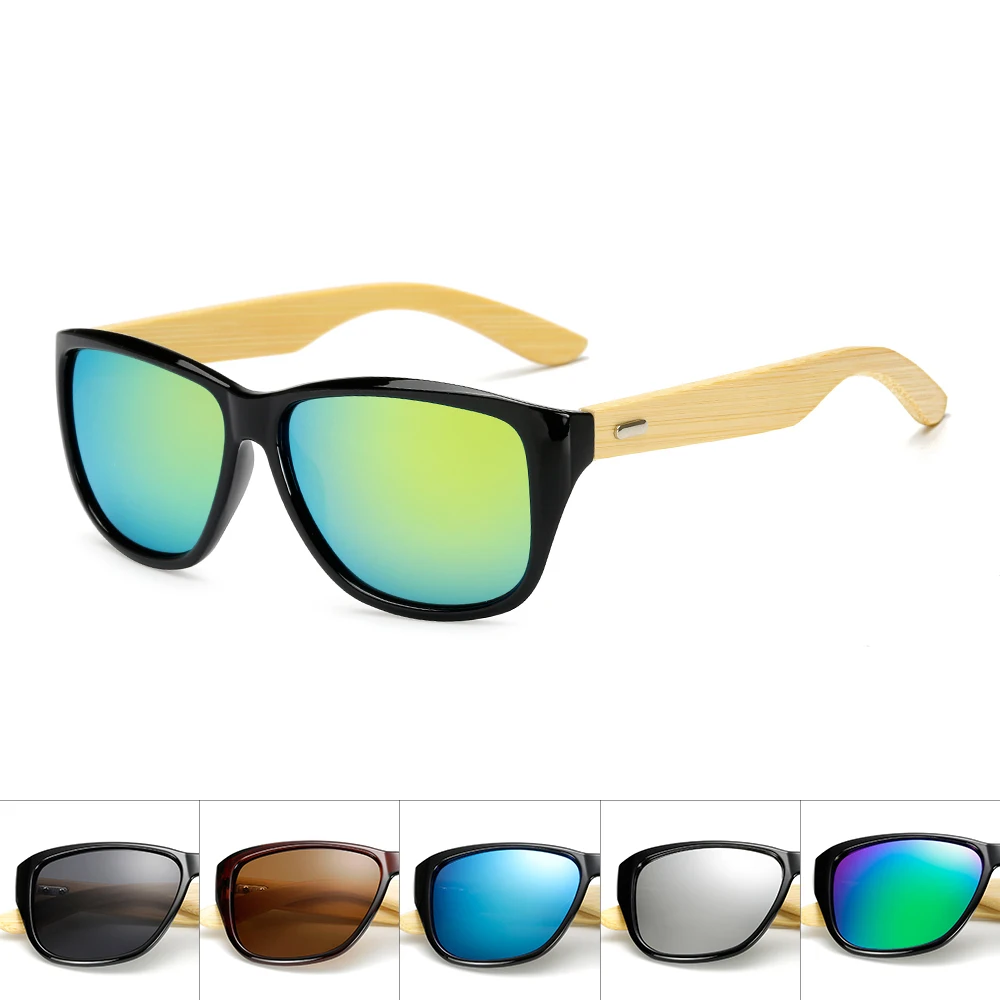 

Солнцезащитные очки с деревянными дужками UV400 для мужчин и женщин, зеркальные солнечные аксессуары, с защитой от ультрафиолета, для отдыха н...