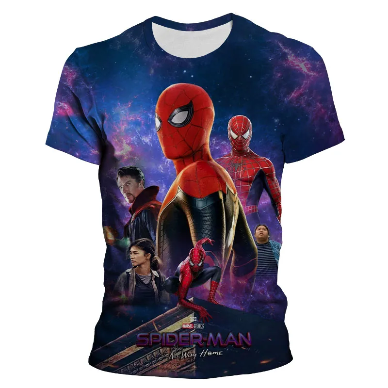 Мужская одежда Marvel Новинка лета 2022 футболка с 3D принтом Человека-паука и коротким
