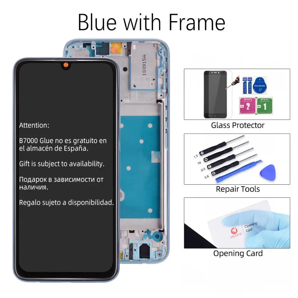 Дисплей для Huawei Honor 10 Lite HRY-LX1 LCD в сборе с тачскрином 6.21'' черный - Цвет: Blue with Frame