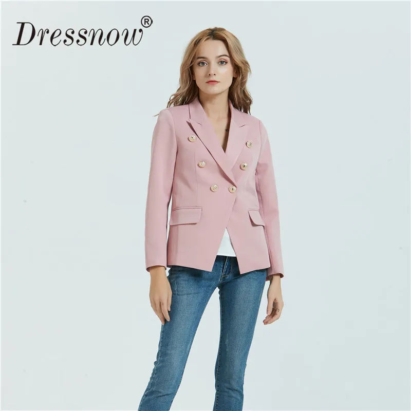 Dressnow Модный женский бледно-розовый приталенный силуэт Блейзер Женский весенний