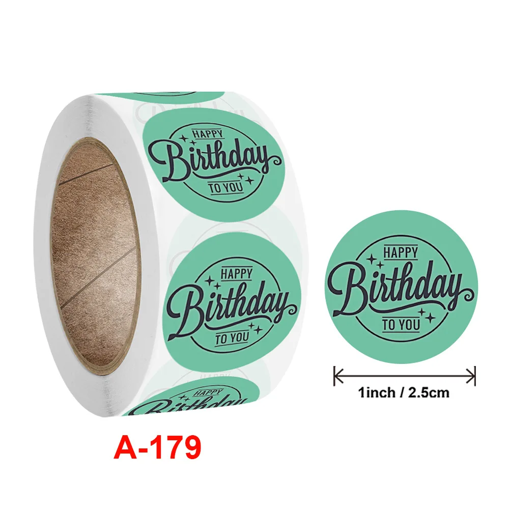 

Happy Birthday Label Stickers Thank You Sticker Scrapbooking 500pcs for Wedding Gift Card Business Packaging Stationery Sticker