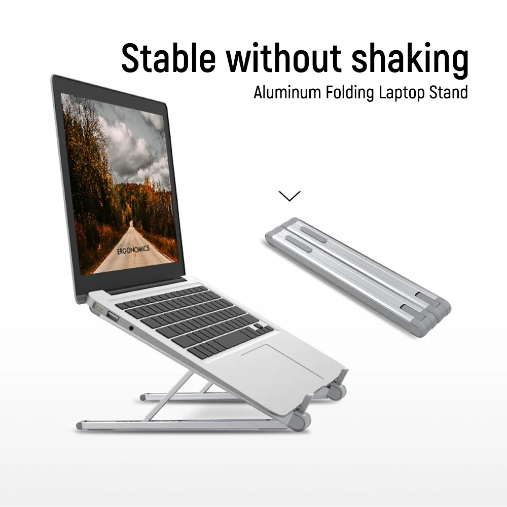 

Aluminium Laptop Stand for 9.7 - 15.6 inch Foldable Notebook Holder Adjustable Support Macbook Base High Quality Tablet Bracket