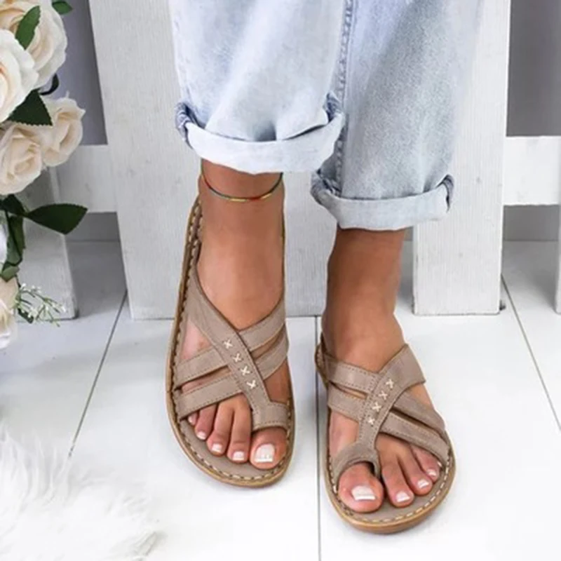 

Gladiator Sandals Women Comfy Slippers 2020 Fahion Roman Wedge Sandals Low Heels Beach Shoes Casual Flip Flops Sandalia Feminina