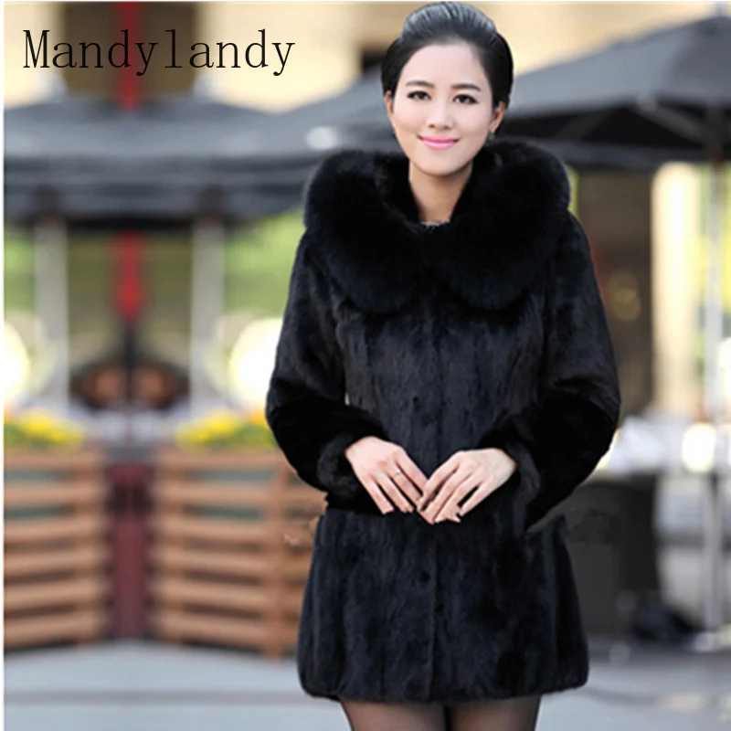 

Mandylandy Winter Women Long Sleeve Thick Faux Fur Warm Hooded Coat Long Jacket Outwear Plus Size XS-6XL