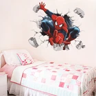 Настенные наклейки с 3d отверстиями в стиле фильма Человек-паук, 45 х60 см