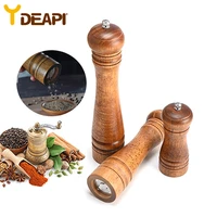 ydeapi classical oak wood pepper spice mill grinder set handheld seasoning mills grinder ceramic grinding core bbq tools set