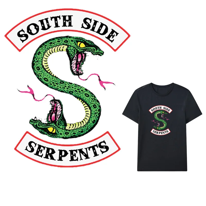 Хиппи для переноса утюгом ривердейл &quotSouth Side Serpents&quot патч передачи тепла зеленый