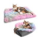 Кошачья кровать складная подушка для домашних животных Супер Мягкий Квадратный Плюшевый игровой комплекс для кошек коврики одеяло для отдыха Зимние теплый спальный щенок гнездо подушки для сна