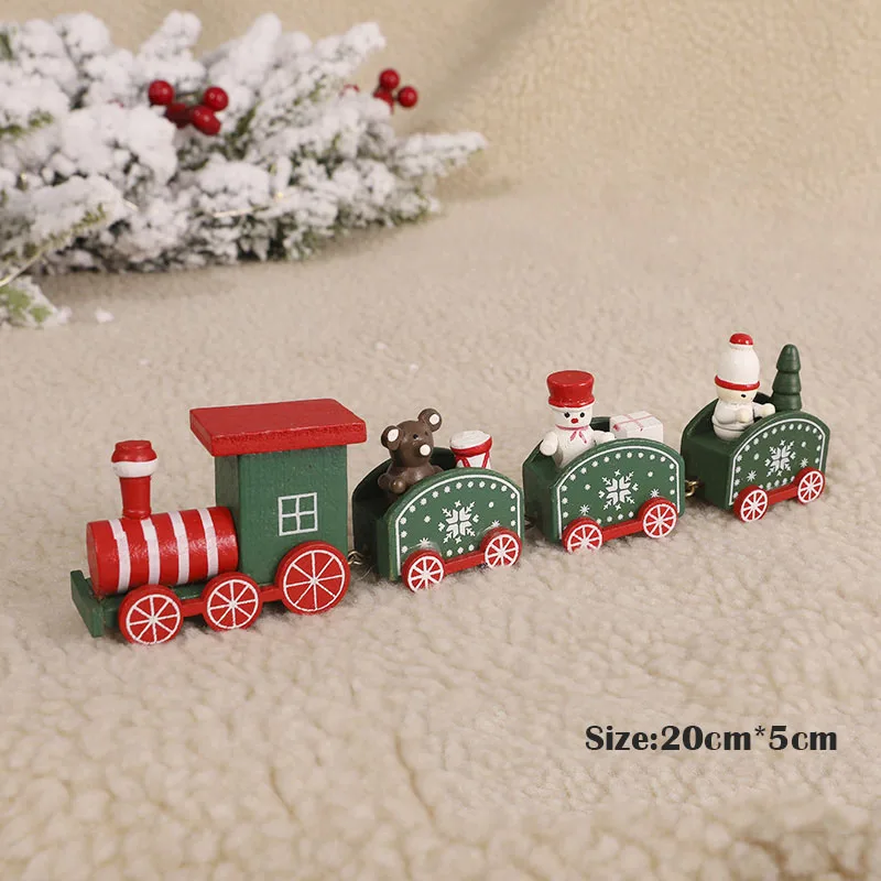 Детский мультяшный Рождественский поезд деревянные детские развивающие игрушки
