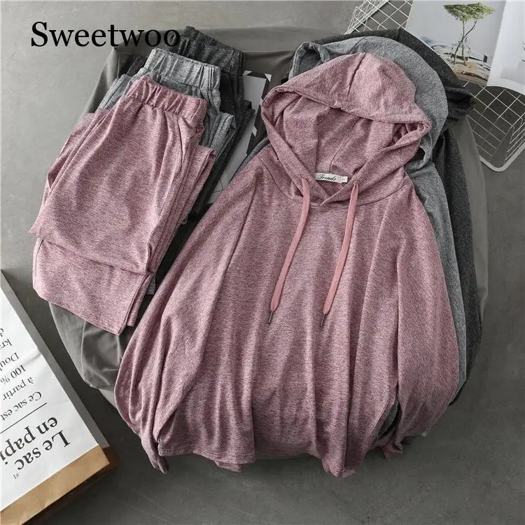 Весенний женский комплект для бега SWEETWOO из 2 предметов 2020 модный свободный