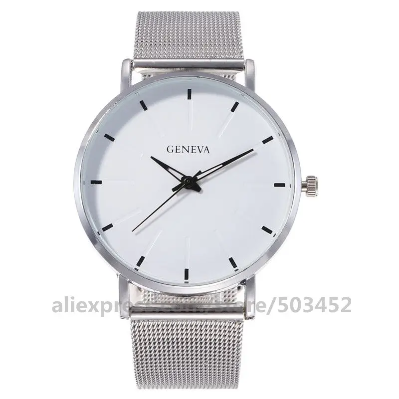 100 шт./лот модные мужские часы сетчатые брендовые кварцевые простые повседневные