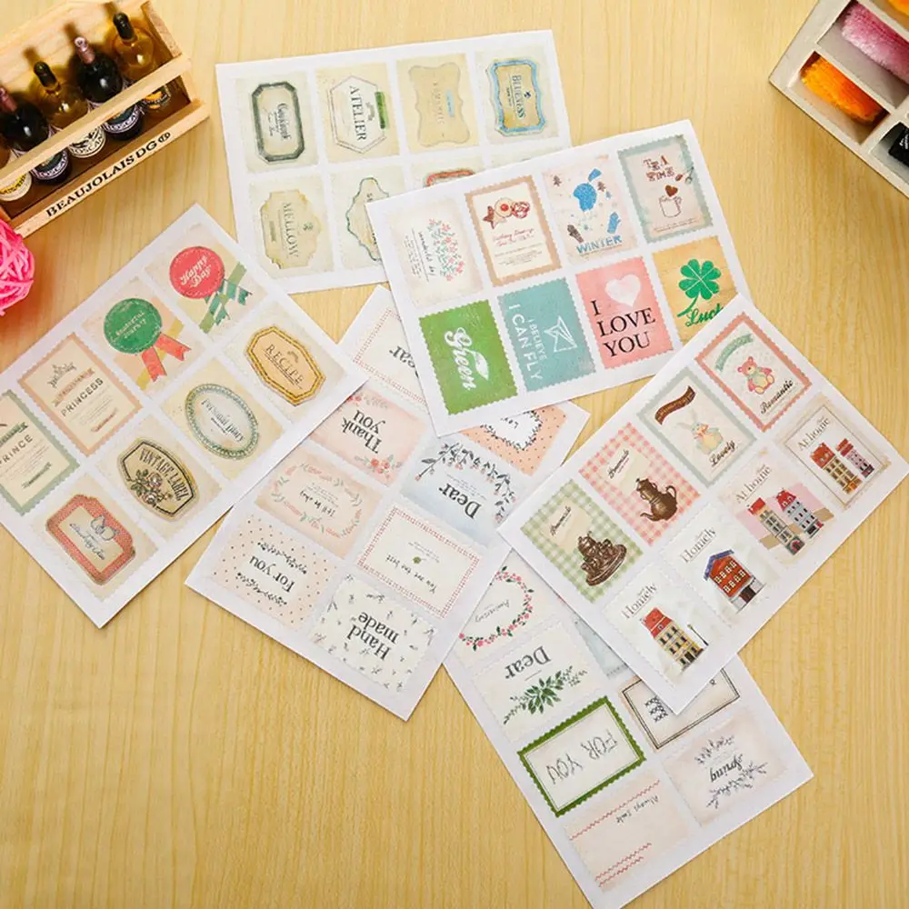 2 листа/32 шт винтажная печать мини бумажная наклейка украшение Сделай Сам дневник