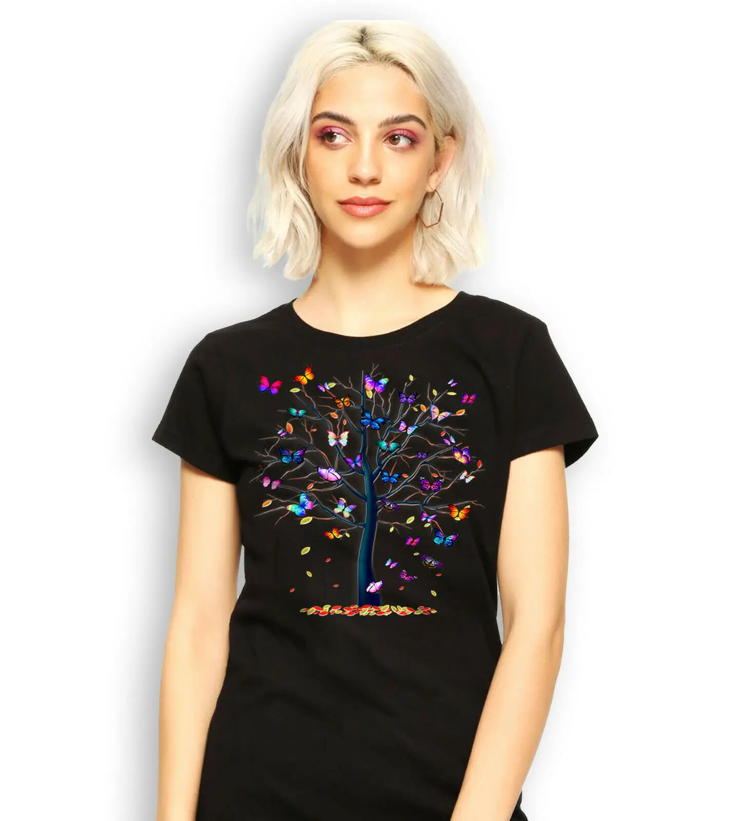 

Butterflies Lovers T-Shirt Beautiful Butterfly Tree Shirt , Nature Tree Tee