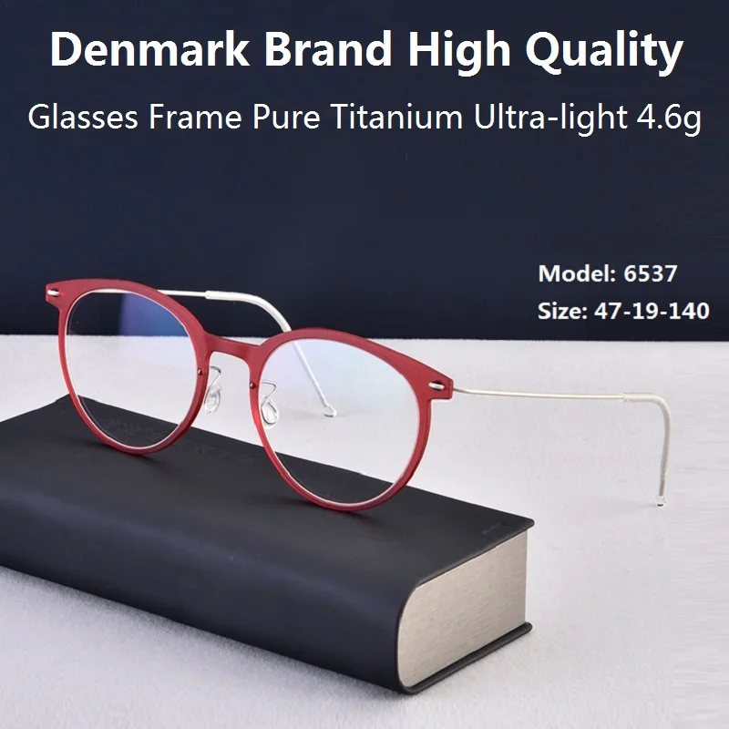 Дания брендовая оправа для очков из чистого титана ультралегкие очки ретро круглые мужские очки женские мужские оптические линзы для чтени...