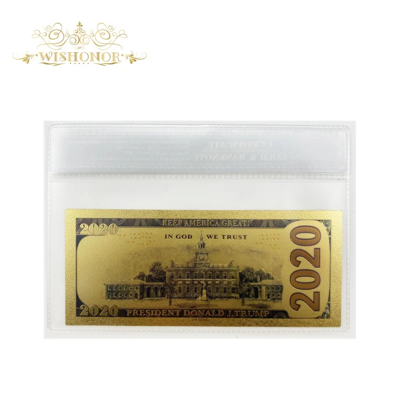 Лучшие продажи для 2020 Америка Трамп банкнот доллар в центре сообщений течение 24K