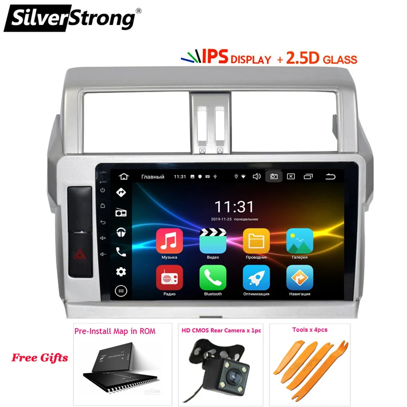 SilverStrong IPS 10 дюймов Android10.0 4G модем Автомобильный GPS для Toyota Prado 150 LC150 2014 2015 2016 2017 Android