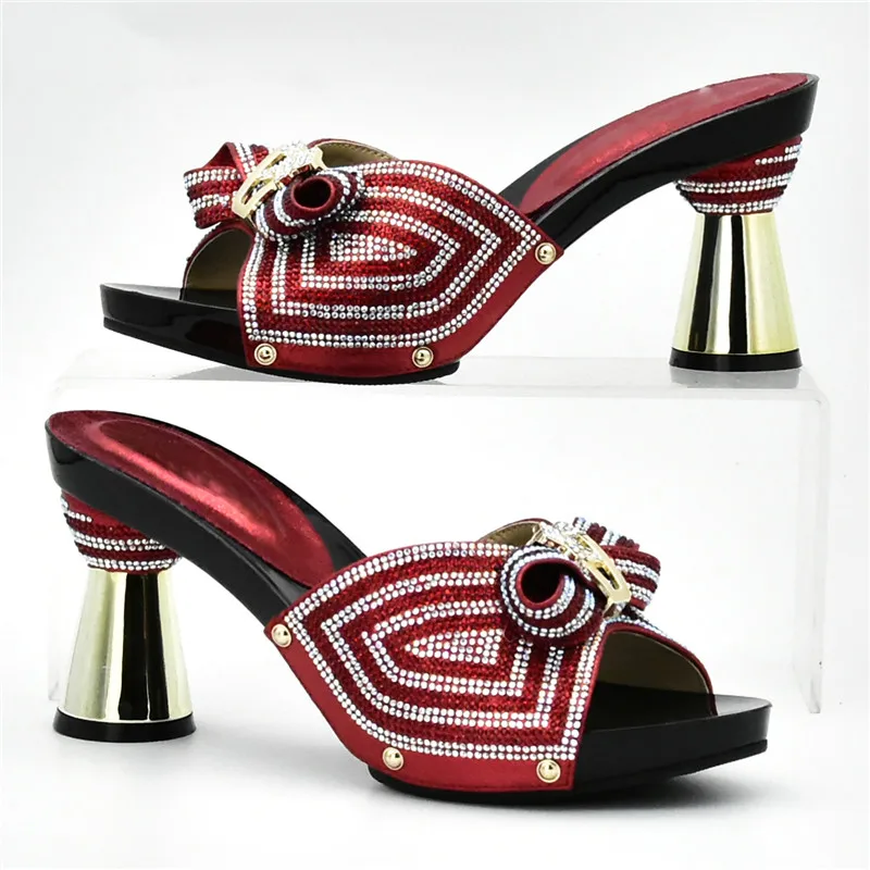 Новейший дизайн Женские свадебные туфли в африканском стиле Высококачественная