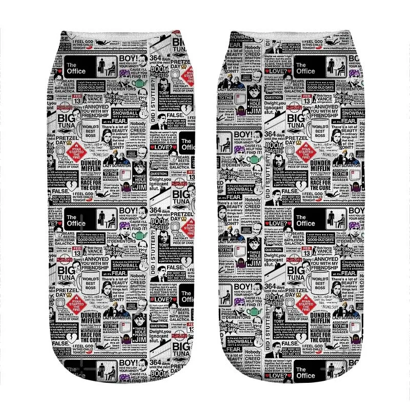 

Женские носки kawaii, офисные носки с принтом, женские носки с принтом, Харадзюку, веселая забавная Новинка, милые подарочные носки для девочек ...