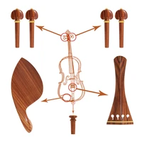 4 pcsset mahogany 44 violin accessories kit of string pegtailpiecechinresttail nail high quality musical instrument parts