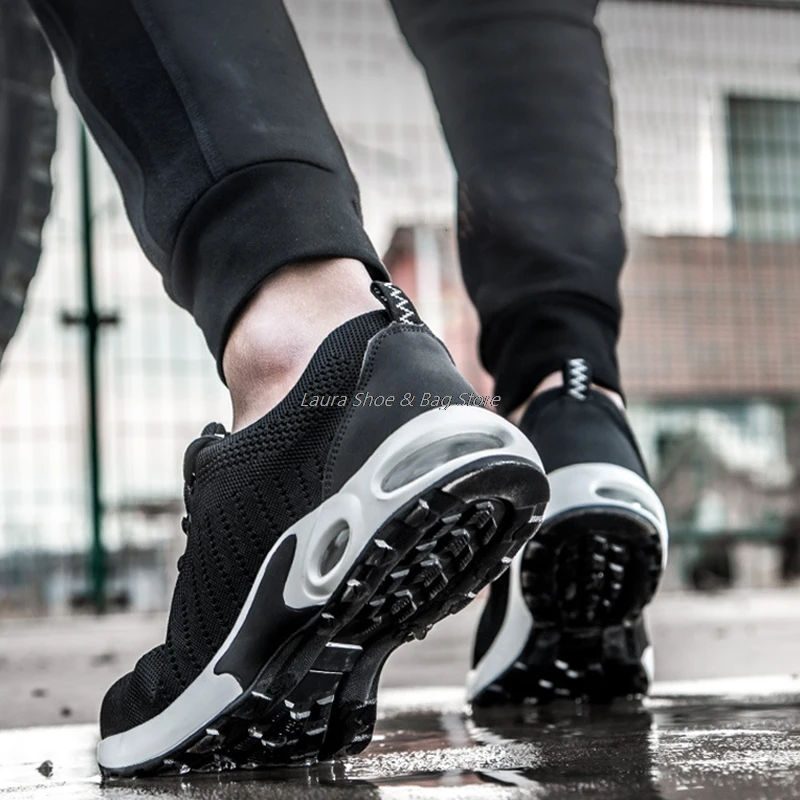 

2021 Fashion Work Shoes Men's Safety Boots Steel Toe Cap Anti-puncture Safety Shoes For Men Work Boots Anti-stab Work Sneakers
