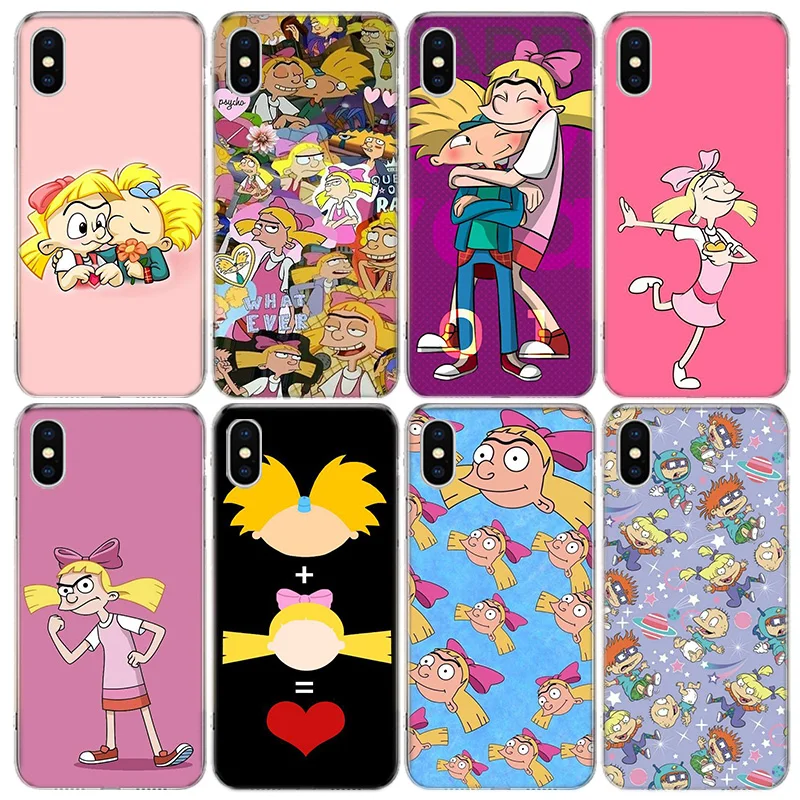 

Funny cartoon Hey Arnold Helga love Phone Case For iphone 11 12 Mini Pro XS MAX SE2020 8 7 6 6S Plus X 5 5S SE XR Cover Shell Co