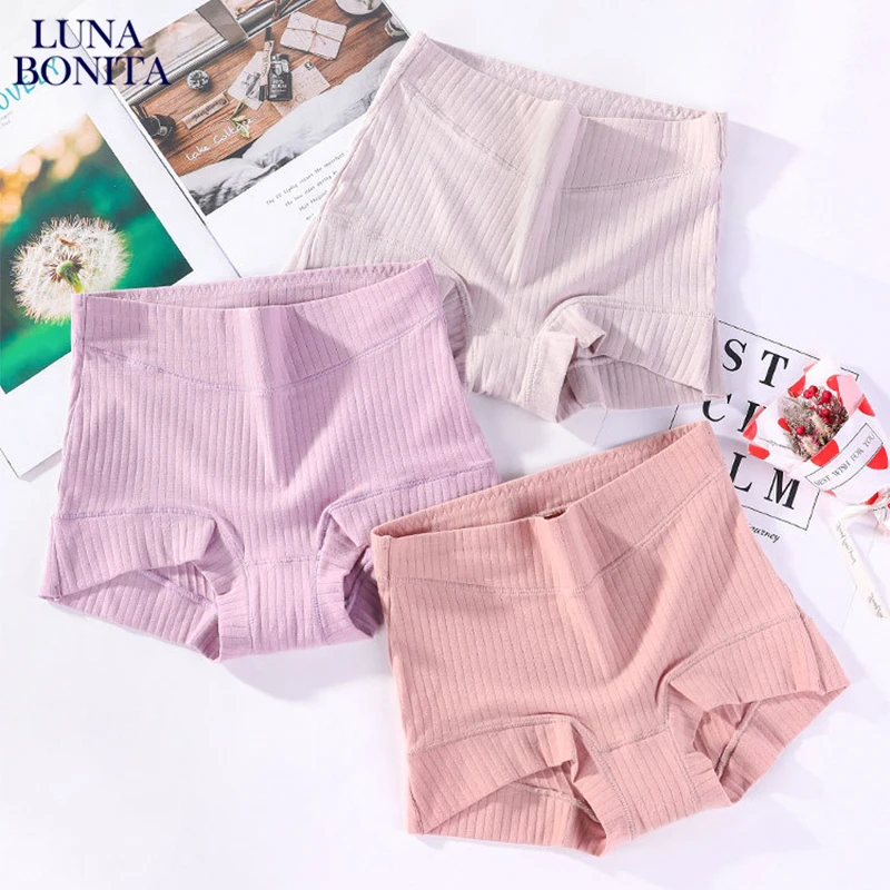 

Safety Panties For Women's Plus Size Shorts Pure Cotton Solid Color Underwear Soft Comfortable Lingerie Lady Thin Underpants