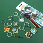 Брелок для ключей Game Genshin Impact, металлические брелоки с подвеской в виде глаза Бога мондштатт люэ, гавани